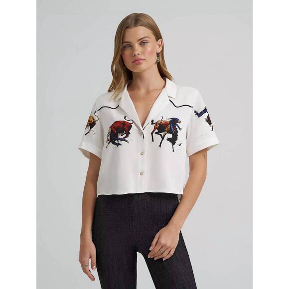 WRANGLER Tops - NEW WRANGLER camp shirt in white